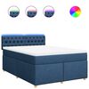vidaXL Sommier &agrave; lattes de lit avec matelas Bleu 140x190 cm Tissu