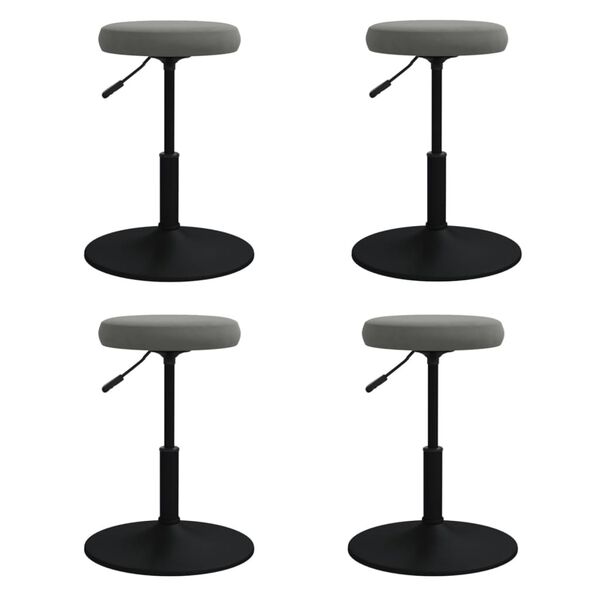 vidaXL Chaises &agrave; manger lot de 4 Gris fonc&eacute; Velours