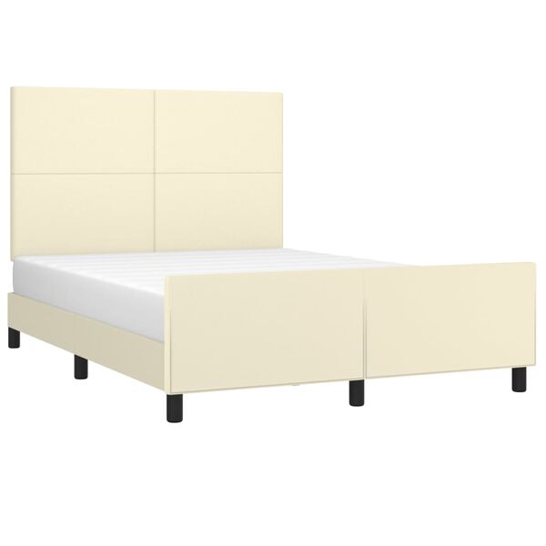 vidaXL Cadre de lit sans matelas cr&egrave;me 140x200 cm similicuir