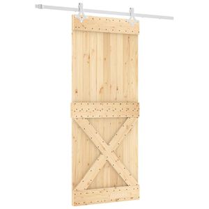 vidaXL Porte coulissante 85 x 210 cm Bois de pin massif (non trait&eacute;)
