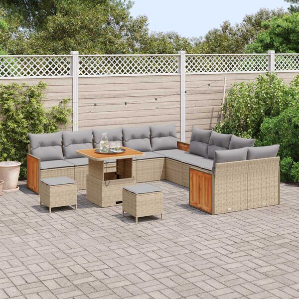 vidaXL Ensemble de canapé de jardin 17 pcs Beige et Gris clair