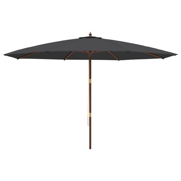vidaXL Parasol de jardin avec m&acirc;t en bois noir 400x273 cm
