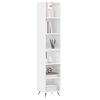 vidaXL Buffet haut Blanc brillant 34,5x32,5x180 cm Bois d'ing&eacute;nierie