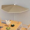 vidaXL Demi-parasol de jardin avec m&acirc;t 180x90 cm taupe