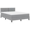 vidaXL Lit &agrave; ressorts avec matelas Gris clair 160 x 200 cm tissu