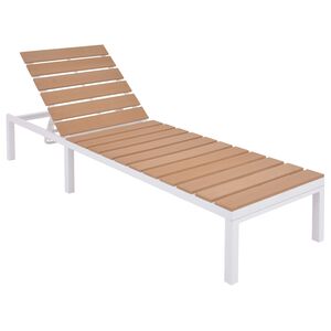 vidaXL Chaise longue Aluminium et WPC Marron
