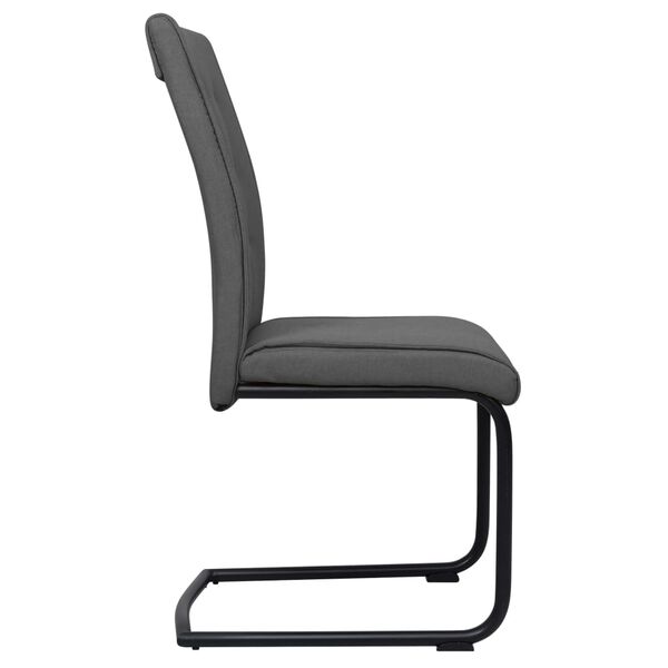 vidaXL Chaises &agrave; manger cantilever lot de 2 gris fonc&eacute; tissu