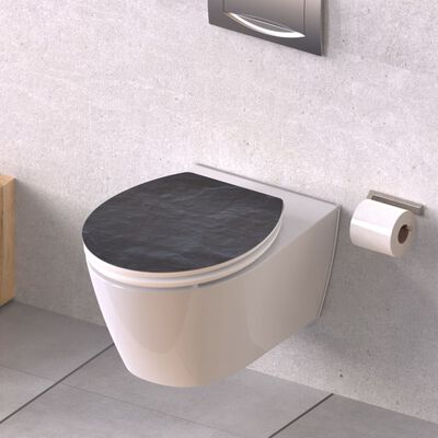 SCHÜTTE Siège de toilette avec fermeture en douceur BLACK STONE MDF