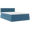 vidaXL Lit de Rangement avec matelas Bleu fonc&eacute; 140 x 200 cm Velours
