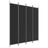 vidaXL Cloison de s&eacute;paration 4 panneaux Noir 200x220 cm Tissu