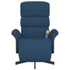 vidaXL Fauteuil inclinable de massage avec repose-pieds bleu tissu