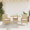 vidaXL Ensemble &agrave; manger de jardin et coussins 3pcs beige rotin acacia