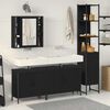 vidaXL Ensemble de mobilier de salle de bain avec &eacute;tag&egrave;re 4 pcs Noir