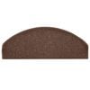 vidaXL Tapis d'escalier 30 pi&egrave;ces 65 x 24 x 4 cm Marron Demi-rond Grand