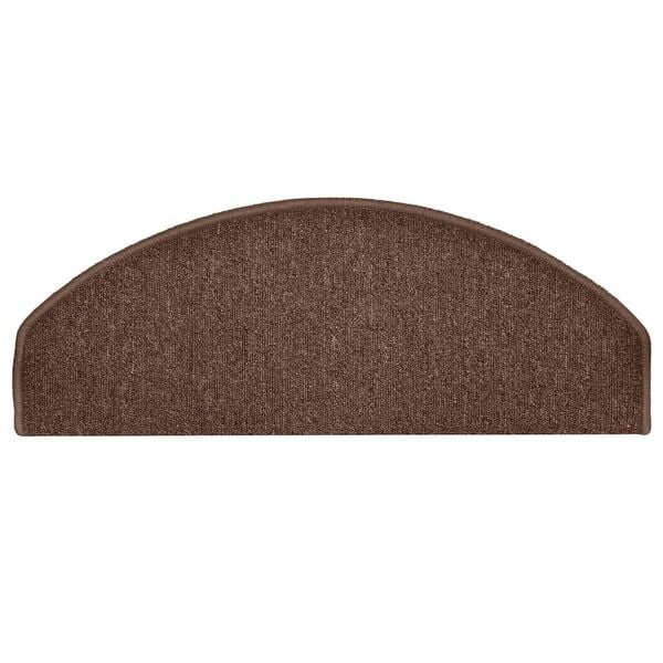 vidaXL Tapis d'escalier 30 pi&egrave;ces 65 x 24 x 4 cm Marron Demi-rond Grand
