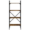 vidaXL Bibliothèque à 4 niveaux chêne fumé 56x31,5x138,5 cm
