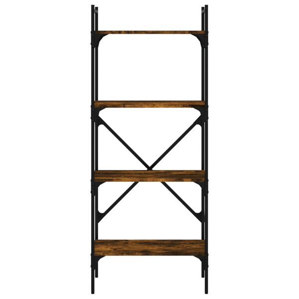 vidaXL Bibliothèque à 4 niveaux chêne fumé 56x31,5x138,5 cm