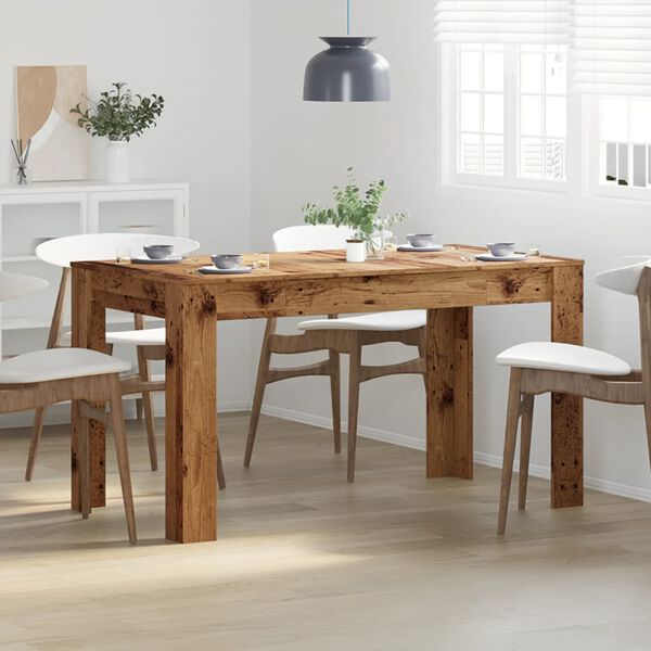 vidaXL Table &agrave; manger vieux bois 140x74,5x76 cm bois d'ing&eacute;nierie