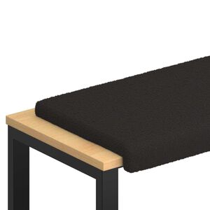 vidaXL Coussin de banc Tissu Sherpa Noir Profondeur 35 cm