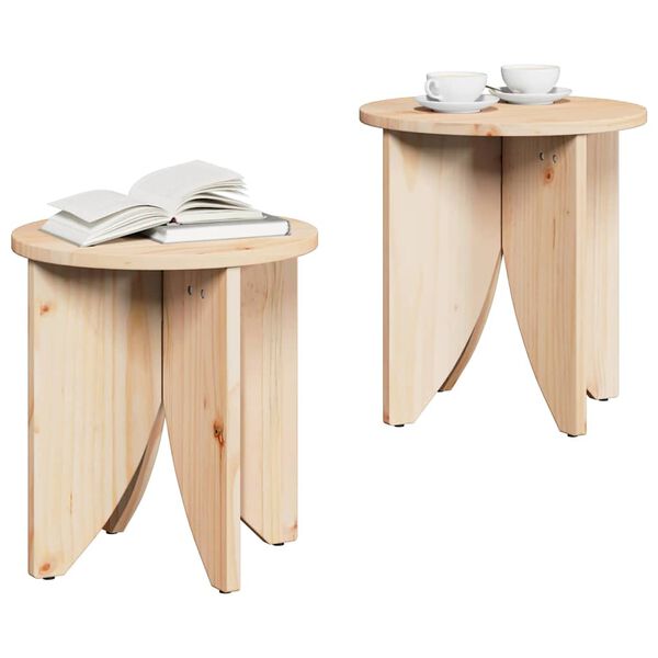 vidaXL Table basse 2 pcs Naturel