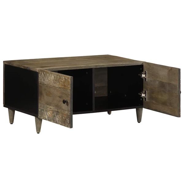 vidaXL Table basse gris clair 80x50x40 cm bois de manguier massif