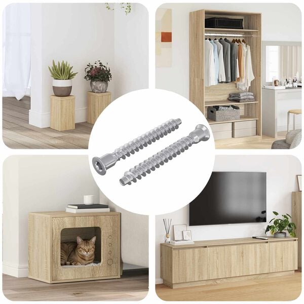 vidaXL Vis confirmat 2 pcs Argent&eacute; &Oslash;7 x 58 mm M&eacute;tал