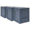 vidaXL Composteurs de jardin 3 pcs Gris 60x60x73 cm 780 L
