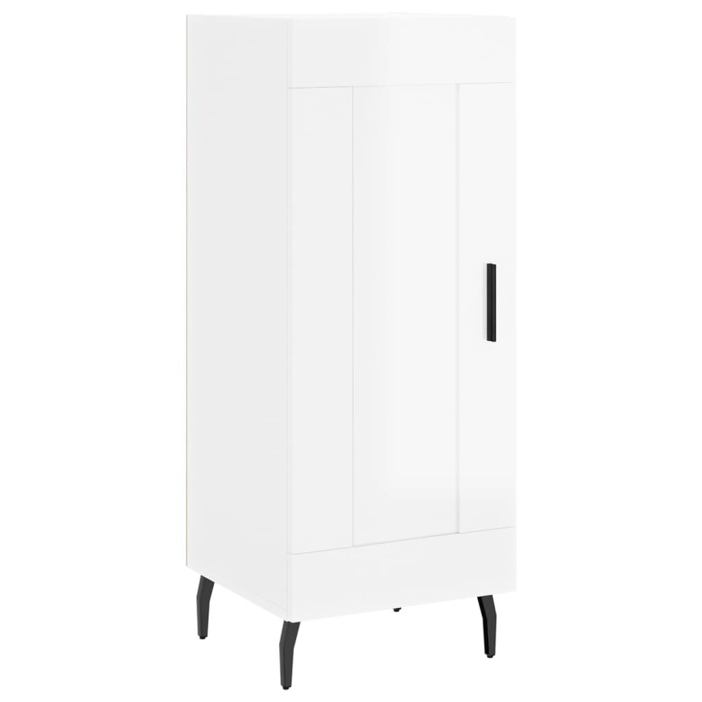 vidaXL Buffet haut Blanc brillant 34,5x34x180 cm Bois d'ingénierie