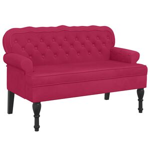 vidaXL Banc avec dossier bordeaux 119,5x64,5x75 cm velours