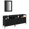 vidaXL Meubles de salle de bain 3 pcs Noir Bois d'ing&eacute;nierie