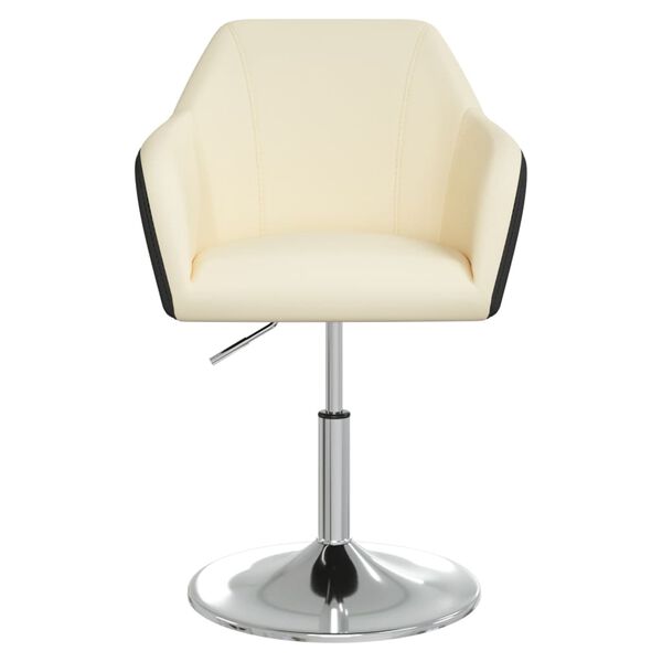 vidaXL Chaises &agrave; manger lot de 4 cr&egrave;me et noir similicuir