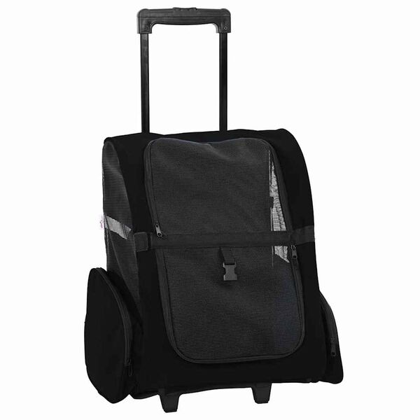 vidaXL Chariot pour animaux de compagnie 3 en 1 Design Noir 48 x 32 x (57-106) cm Tissu Oxford