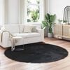 vidaXL Tapis en fausse Tafalla Noir &Oslash; 160 cm Polyester