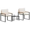 vidaXL Ensembles de meubles 3 pcs Beige et blanc cr&egrave;me Rotin