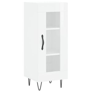 vidaXL Buffet Blanc brillant 34,5x34x90 cm Bois d'ing&eacute;nierie
