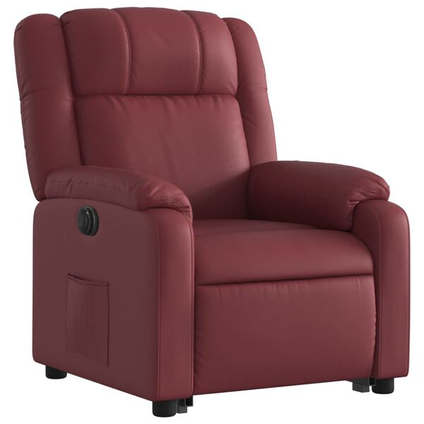 vidaXL Fauteuil inclinable électrique rouge bordeaux similicuir