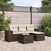 vidaXL Salon de jardin avec coussins 5 pcs marron r&eacute;sine tress&eacute;e