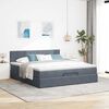 VidaXL Cadre de lit ottoman avec matelas gris fonc&eacute; 180x200 cm velours