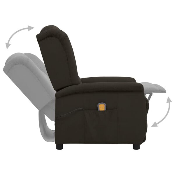 vidaXL Fauteuil de massage Noir Tissu microfibre