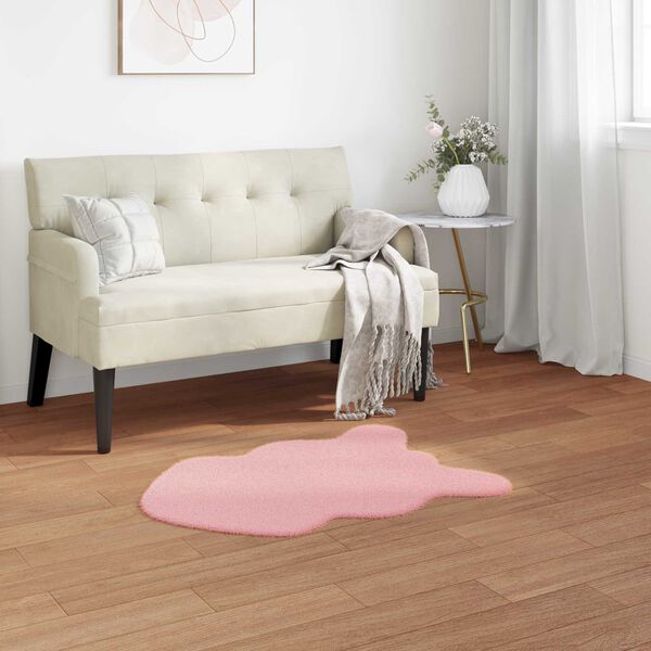 vidaXL Tapis en fausse anti-d&eacute;rapant Olite Rose 80 x 120 cm Polyester