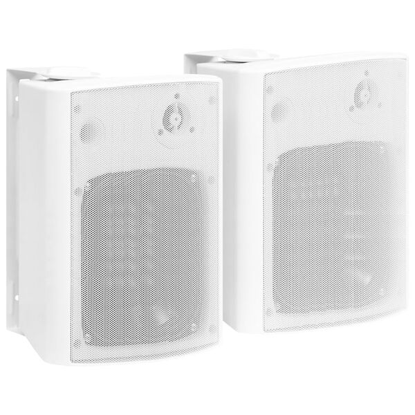 vidaXL Haut-parleurs stéréo muraux 2pcs Blanc Intérieur Extérieur 120W