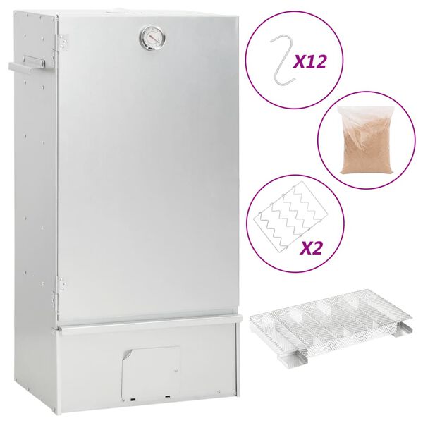 vidaXL Fumoir &agrave; four &agrave; BBQ g&eacute;n&eacute;rateur de fum&eacute;e froide acier galvanis&eacute;