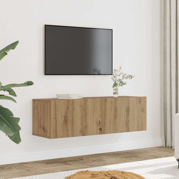 vidaXL Meubles TV muraux 2 pcs ch&ecirc;ne artisanal 100x30x30 cm