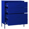 vidaXL Commode Bleu marine 80x35x101,5 cm Acier