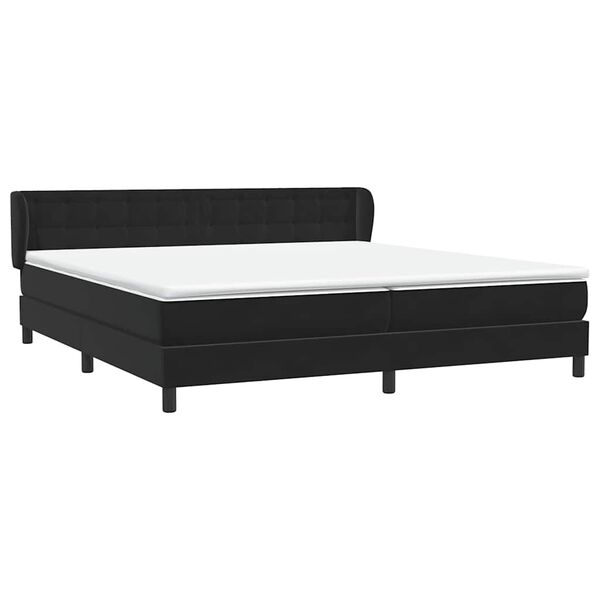 vidaXL Sommier &agrave; lattes de lit avec matelas noir 200x210 cm Velours