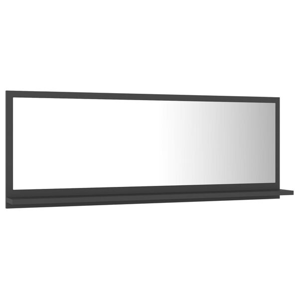 vidaXL Miroir de salle de bain Gris 100x10,5x37 cm Agglom&eacute;r&eacute;