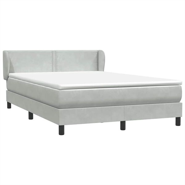 vidaXL Sommier &agrave; lattes de lit et matelas gris clair 160x210cm velours