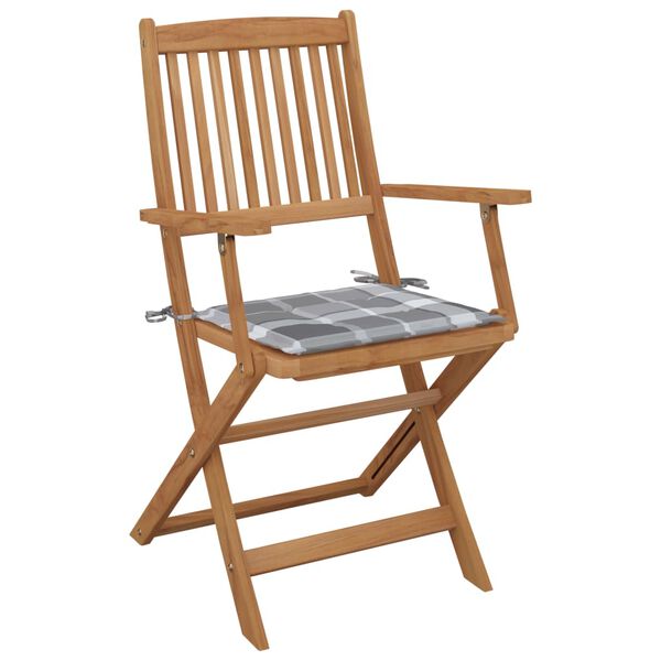 vidaXL Chaises pliables de jardin lot de 4 avec coussins Bois d'acacia