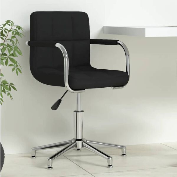vidaXL Chaise pivotante de bureau Noir Tissu
