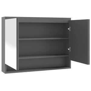 vidaXL Armoire &agrave; miroir de salle de bain 80x15x60 cm MDF Gris